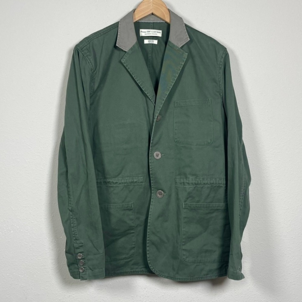 Lucky Brand x Riviera Club Utility Blazer Women M Goletta Green Cotton Jacket